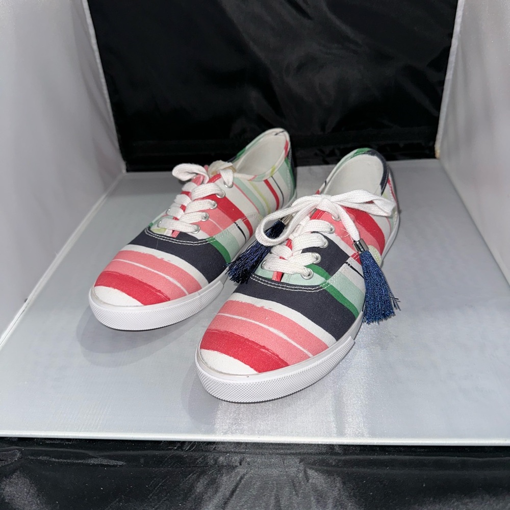 Crown & Ivy Riley Striped Canvas Sneaker - size 8 NWOT